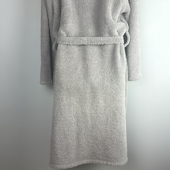 Barefoot Dreams Unisex Cozychic Robe Size 2 Gray Pockets Collar Cozy Loungewear - Picture 13 of 16